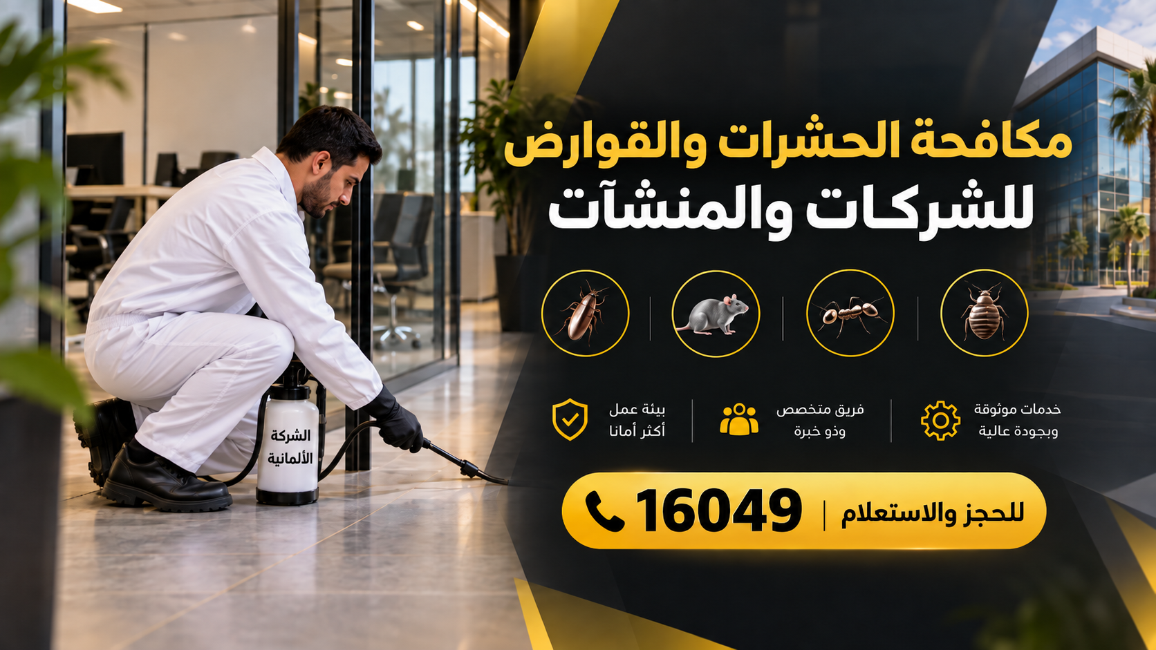 مكافحة الحشرات والقوارض للشركات والمنشآت مكافحة الحشرات والقوارض للشركات